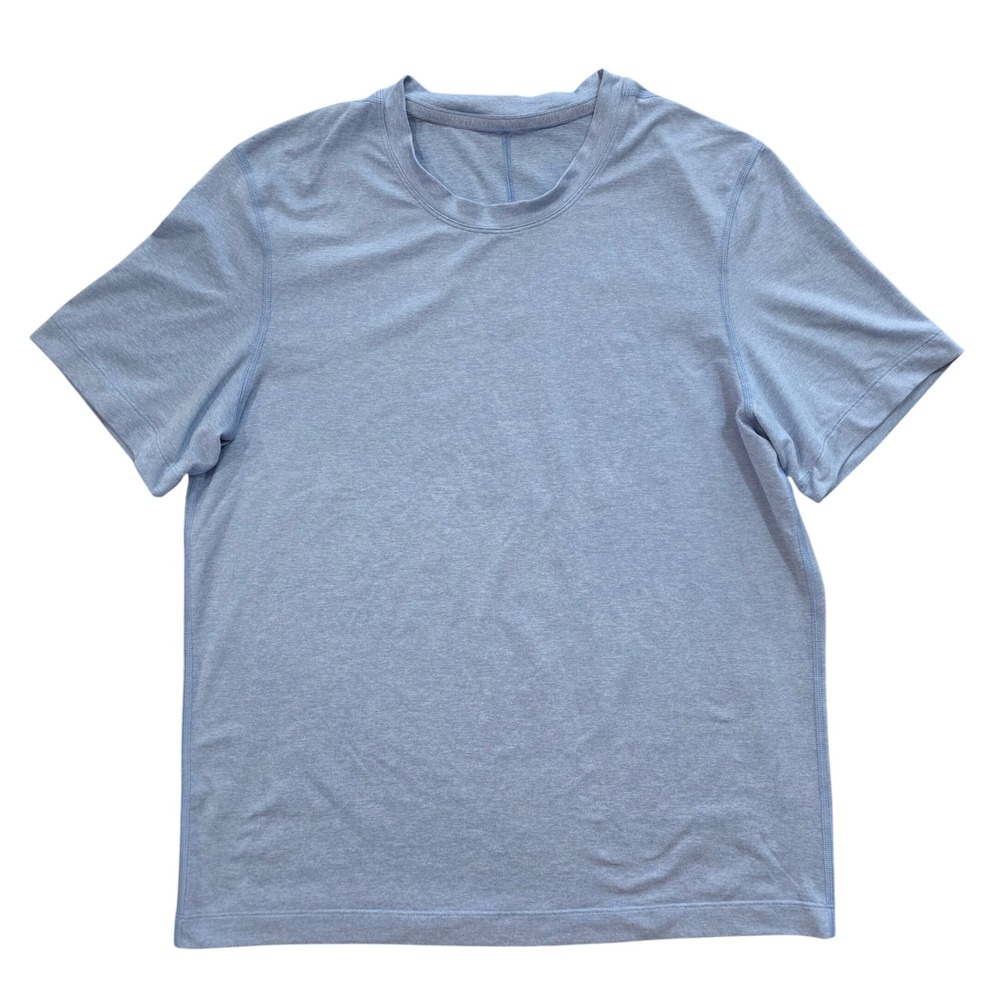 Lululemon Mens Metal Vent Tech Short Sleeve Shirt Blue Heathered Training S/M